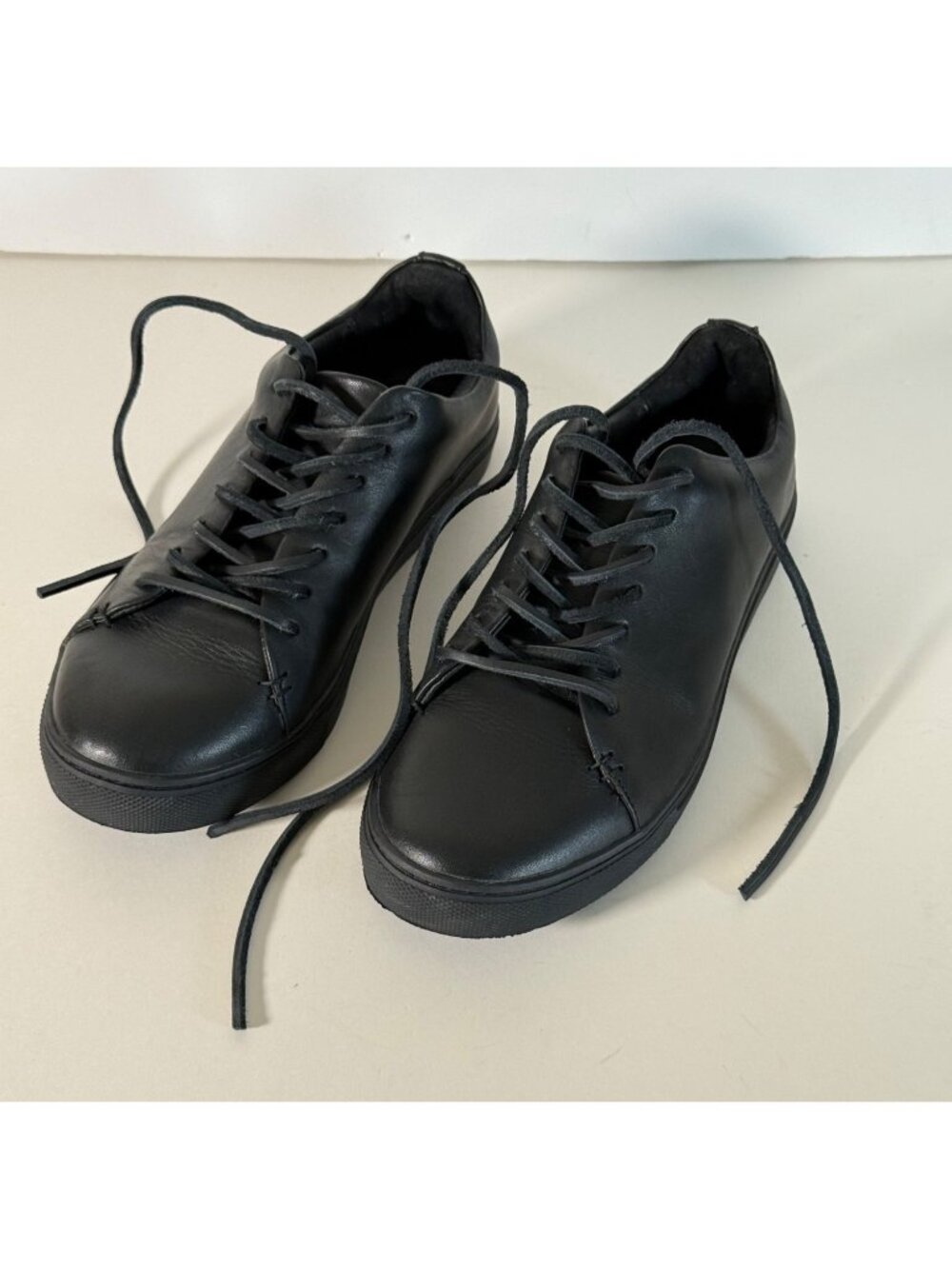 Thursday Boot Co. Women's Premier Low Top Sneakers Lace-Up Black Leather - Picture 7 of 13